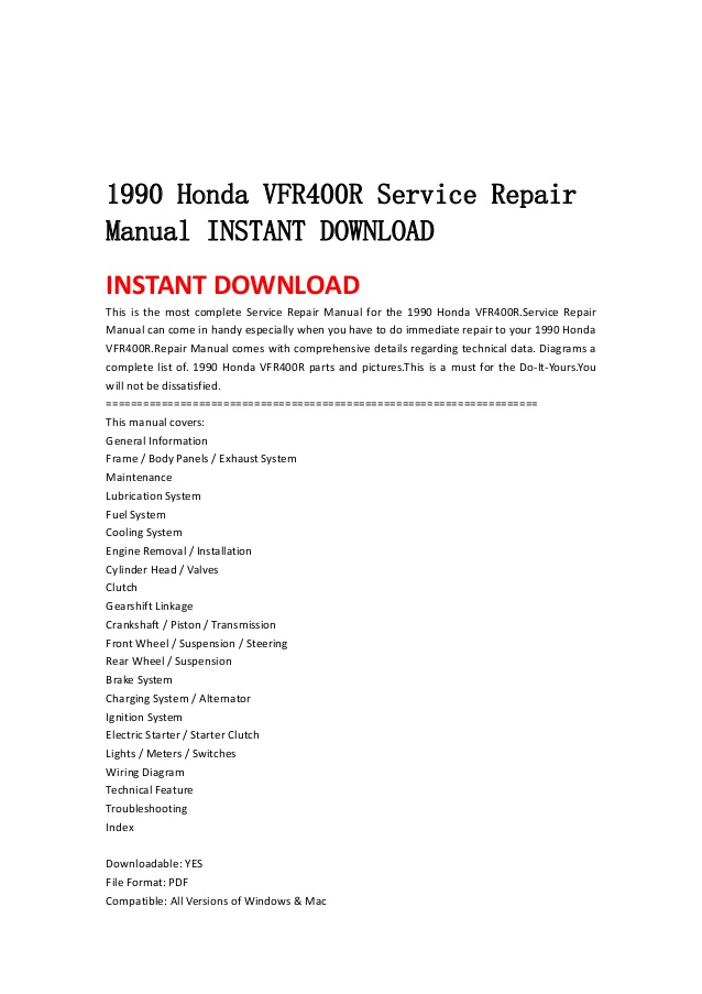 Service manual download honda
